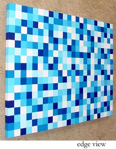 Original Blue Scale Squares Painting