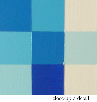 Blue Scale Squares Painting Close-Up