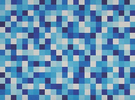 Baby Blue Scale Squares Modern Painting