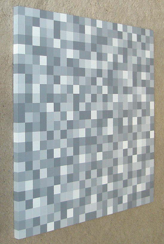 Original Modern Light Grey Squares Painting