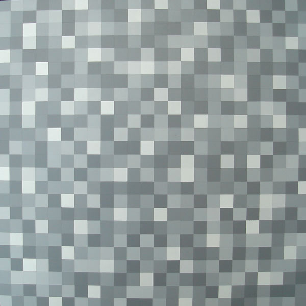 Original Modern Squares Greyscale Painting