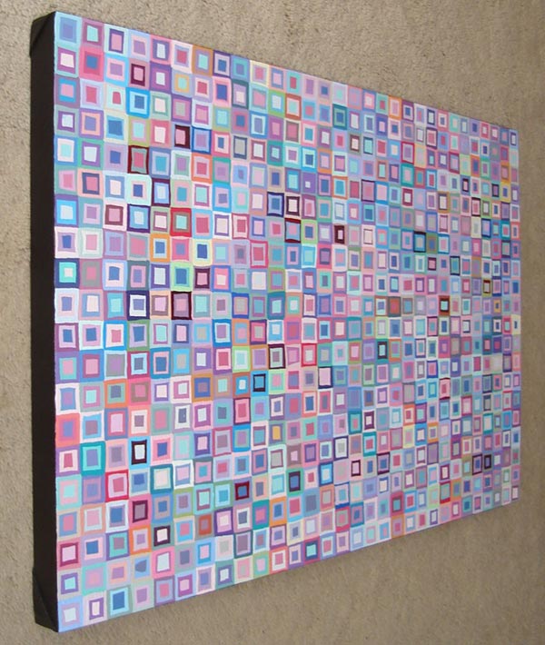 Original Modern Multi-Color Optical Squares Painting