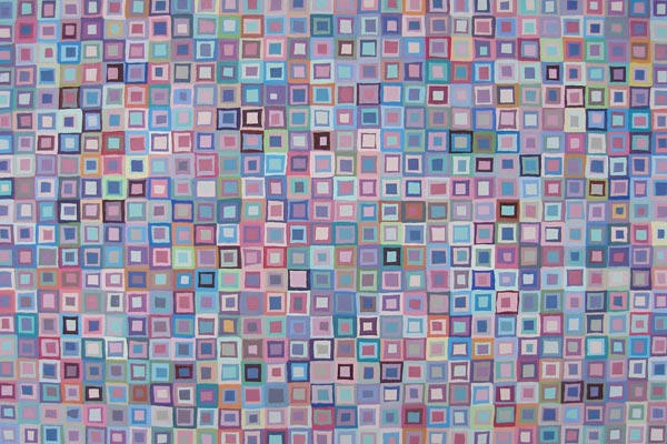 Modern Multi-Color Optical Squares Painting