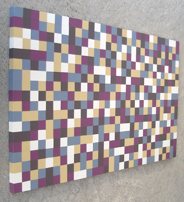 Original Plum and Mustard Squares Painting