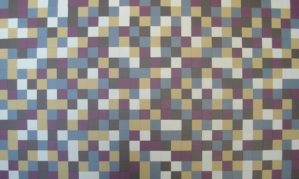Plum and Mustard Squares Modern Painting