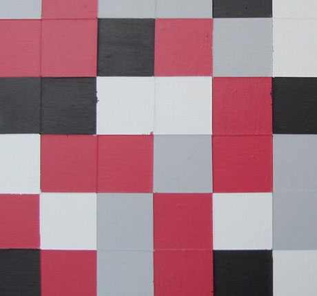 Red, Black and White Squares Close-Up