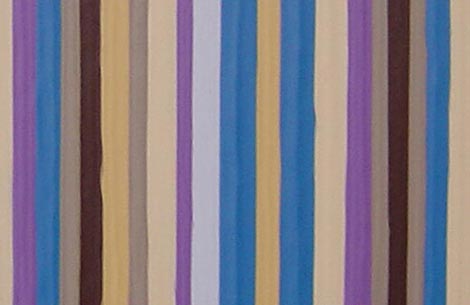 Blue and Beige Modern Stripes Painting Close-Up