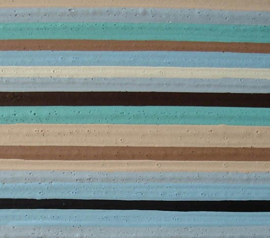 Light Aqua & Chocolate Striped Painting Close-Up