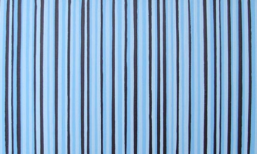 Original Modern Light Blue and Brown Stripes Painting