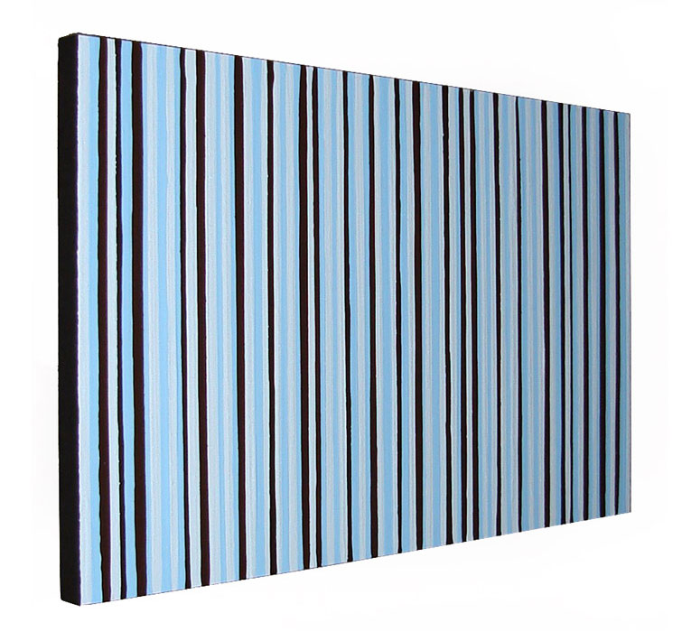Modern Light Blue and Brown Stripes Painting