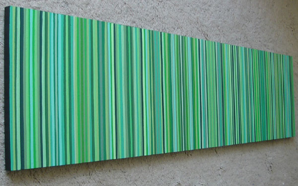 Original Green Stripes Painting