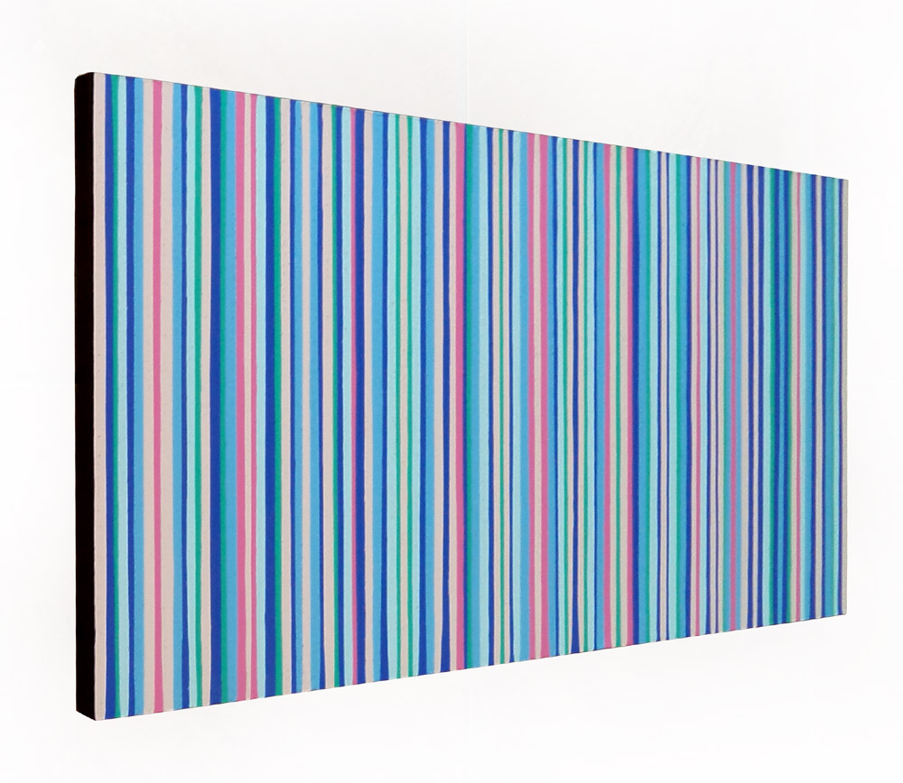 Blue And Pink Stripes Painting Modern Decor