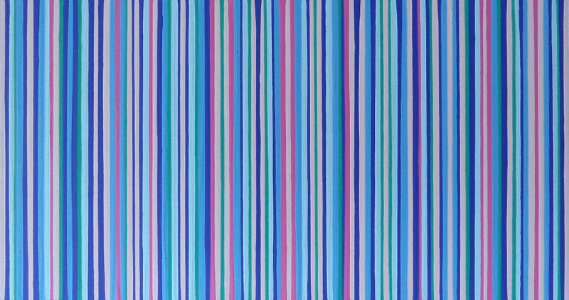Original Stripes Wall Art Blue And Pink Painting
