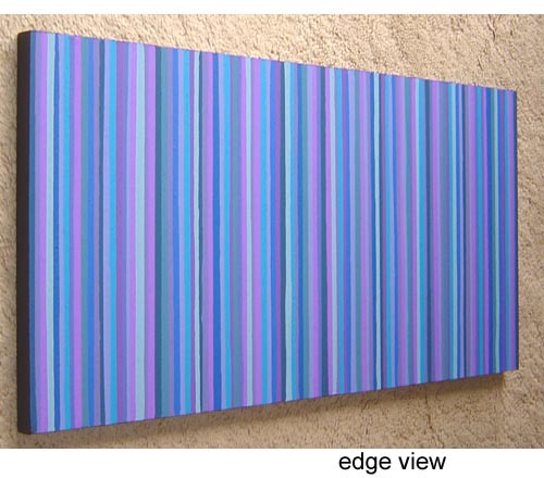 Original Blue and Purple Stripes Painting