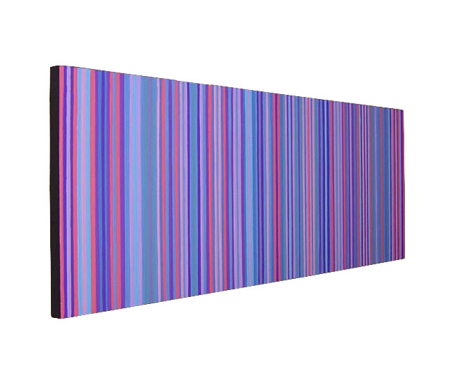 Original Blue, Purple and Pink Modern Stripes Painting