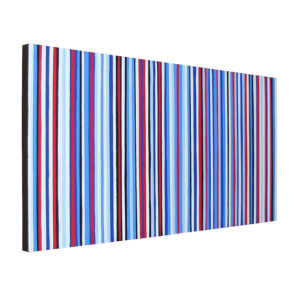 Original Blue and Red Stripes Painting