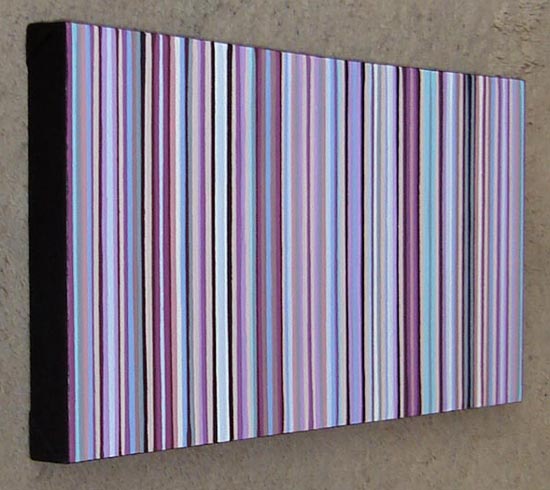 Original Purple, Blues, Deep Violet Stripes Painting