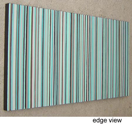 Original Green and Brown Stripes Painting