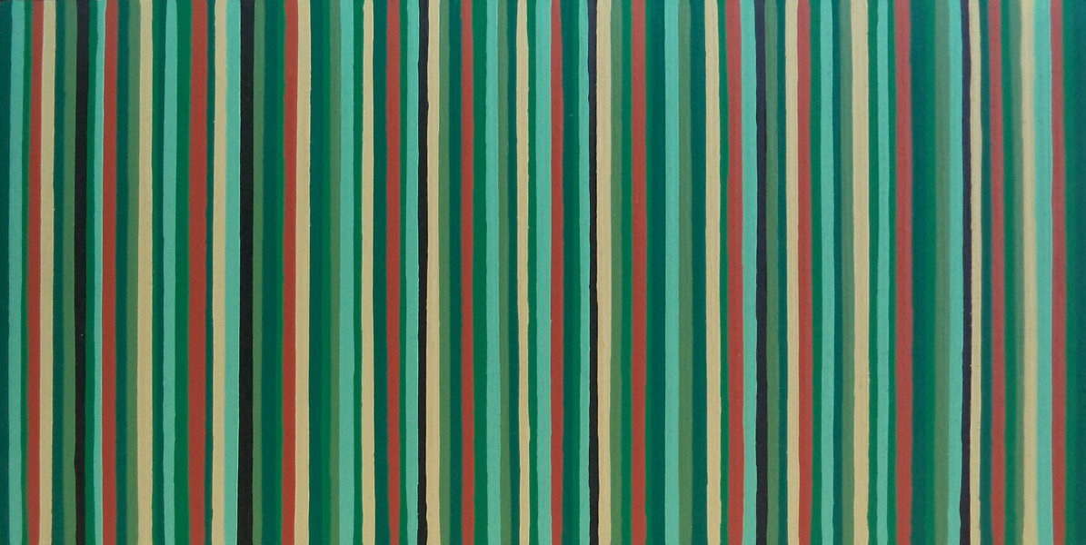 Original Stripes Wall Art Green And Orange Painting