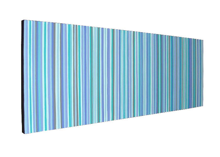 Original Modern Purple, Blue-Green Stripes Painting