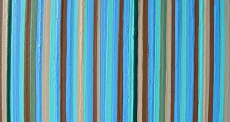 Green & Tan Stripes Painting Close-Up