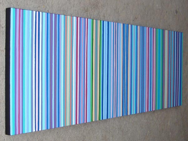 Original Three Feet Multi-Colored Striped Painting