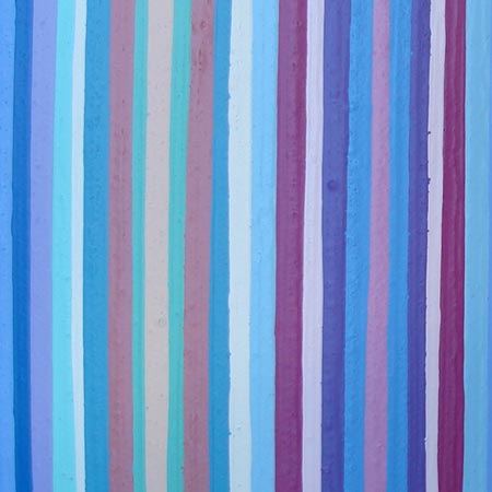 Three Feet Multi-Colored Striped Painting Close-Up