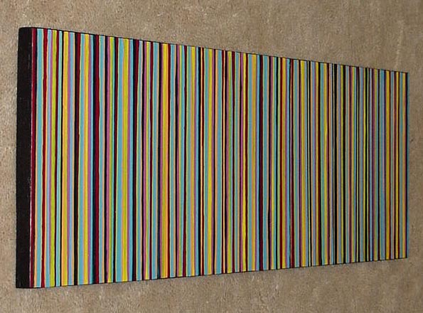 Original Multi Primary Color Stripes Painting