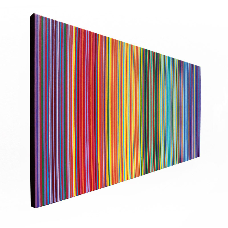 Extra Large Original Stripes Painting Multicolor Rainbow Wall Art