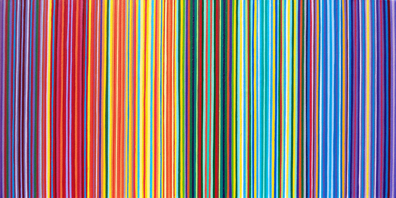 Original Stripes Extra Large Wall Art Multicolor Rainbow Painting