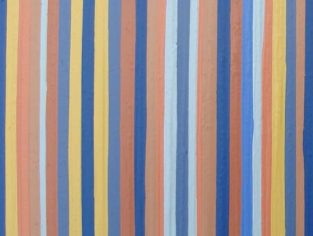 Orange, Blue And Yellow Modern Stripes Painting Close-Up