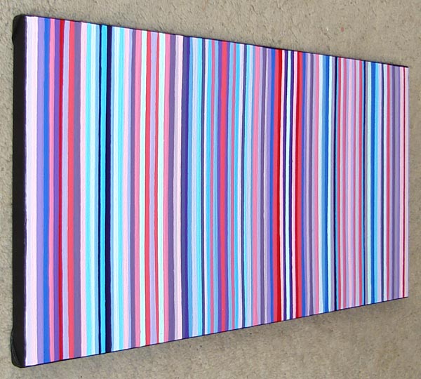 Original Modern Red, Blue and Purple Stripes Painting