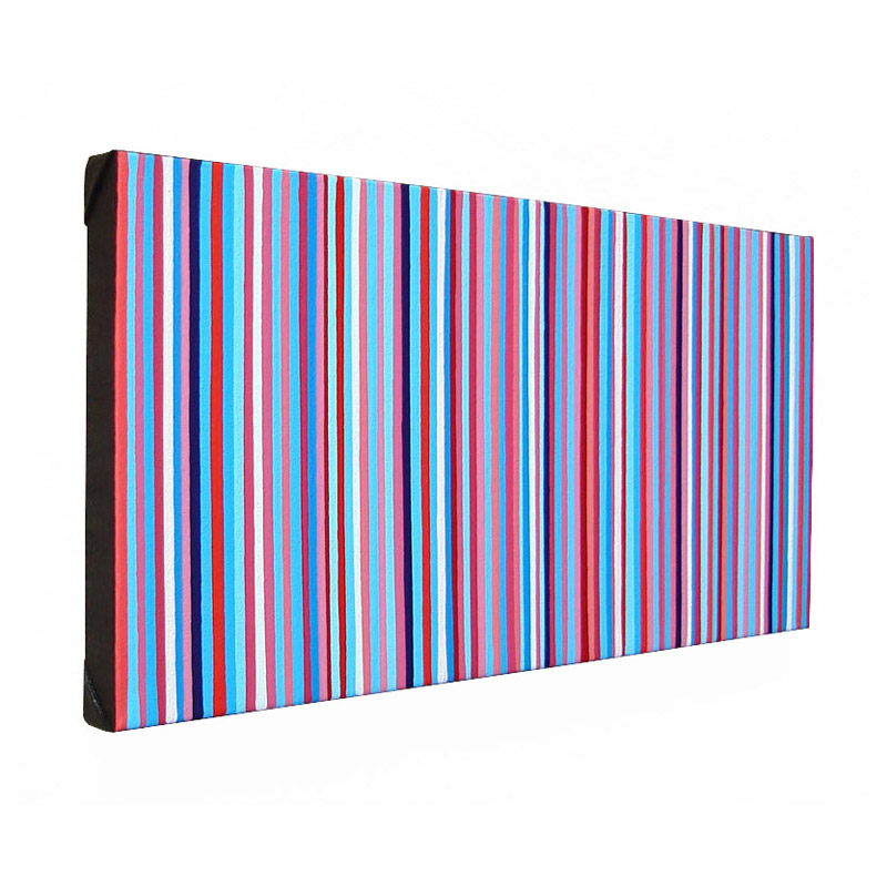 Original Red And Blue Stripes Painting