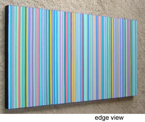 Original Multi Color Soft Pastels Stripes Painting