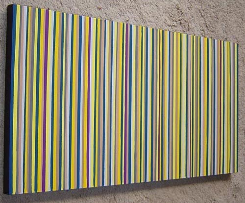 Original Yellow and Blue Stripes Painting
