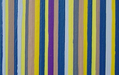 Yellow and Blue Stripes Painting Close-Up