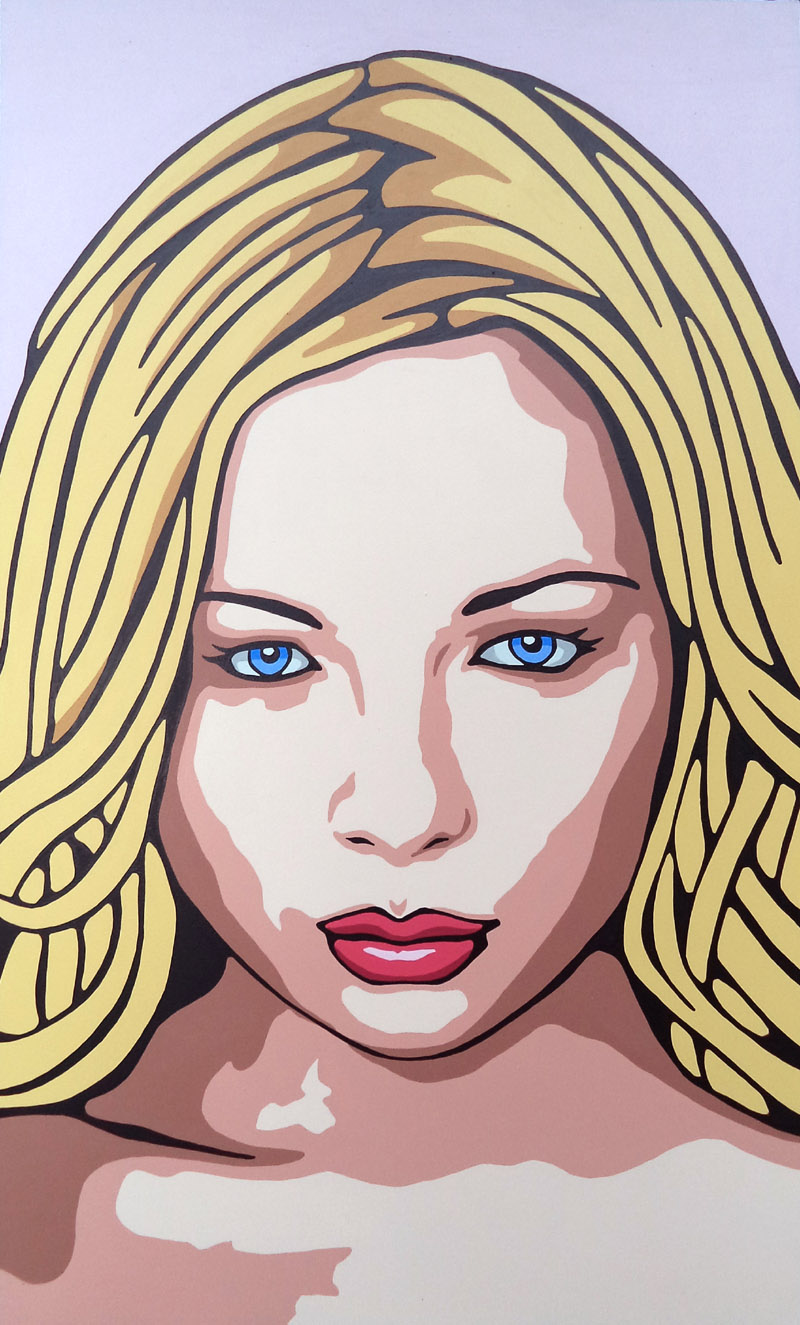 Cherie Blonde Pop Art Portrait Painting