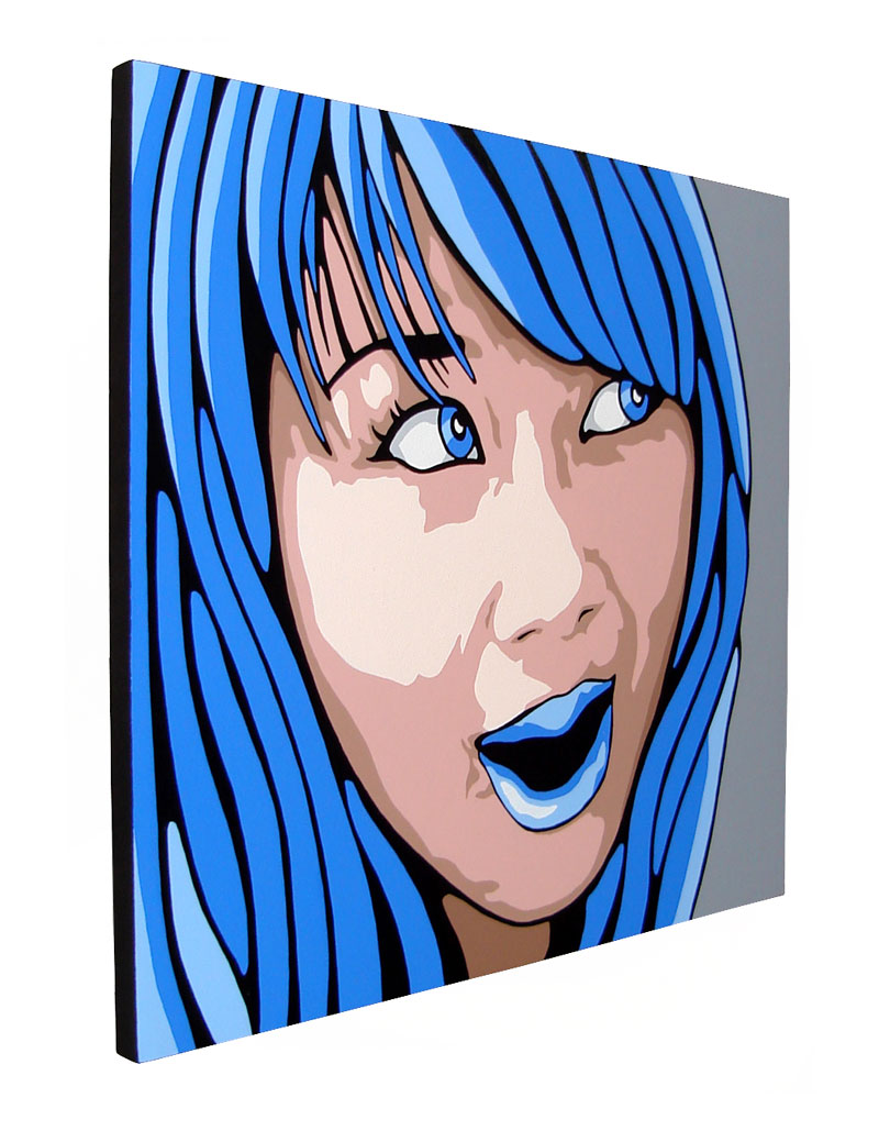 Blue Eyes and Blue Hair Art Portrait