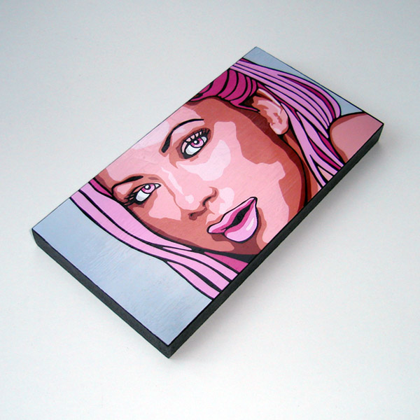 Mounted Magenta Pop Art Portrait Print