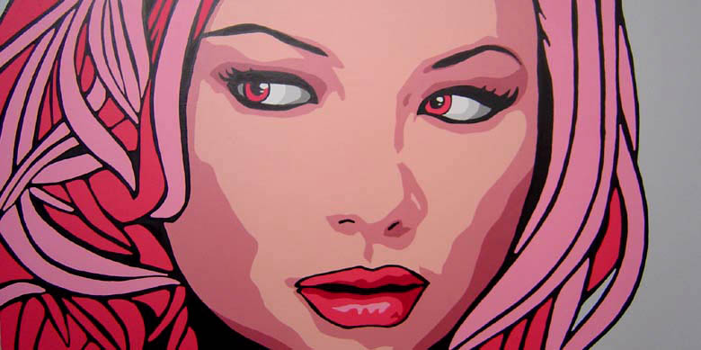 Cherie Pink Pop Art Portrait Painting