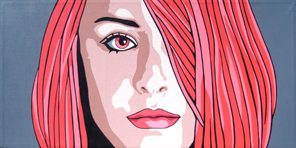 Red and Pink Pop Art Portrait Painting