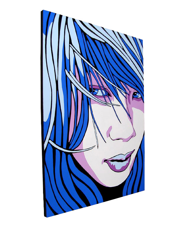 Kate Blue Pop Art Portrait Painting