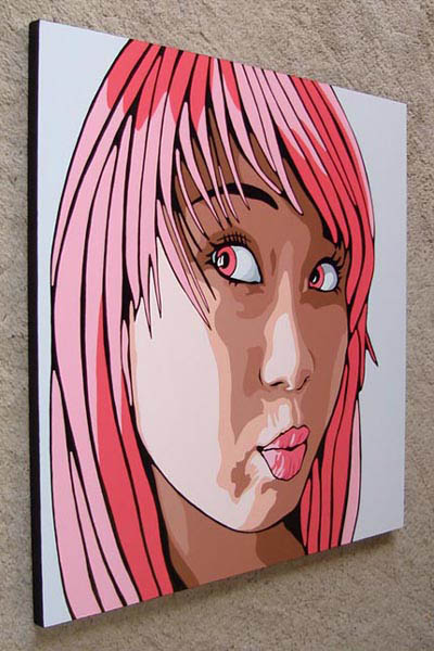 Original Pink Pucker Pop Art Painting
