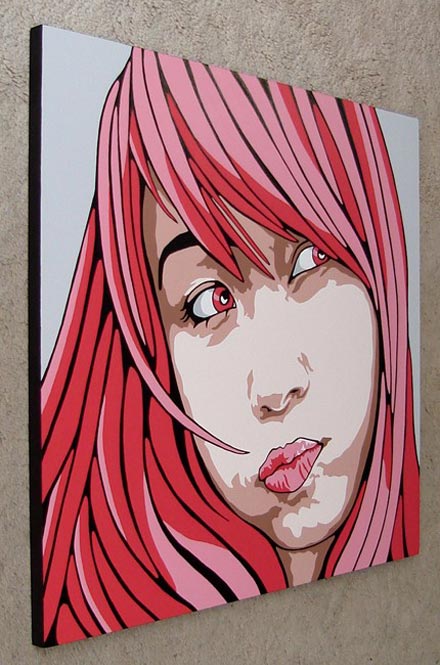 Original Red Pucker Pop Art Painting