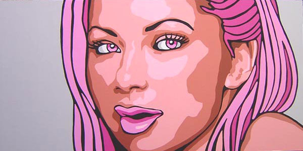 Magenta Pop Art Portrait Painting