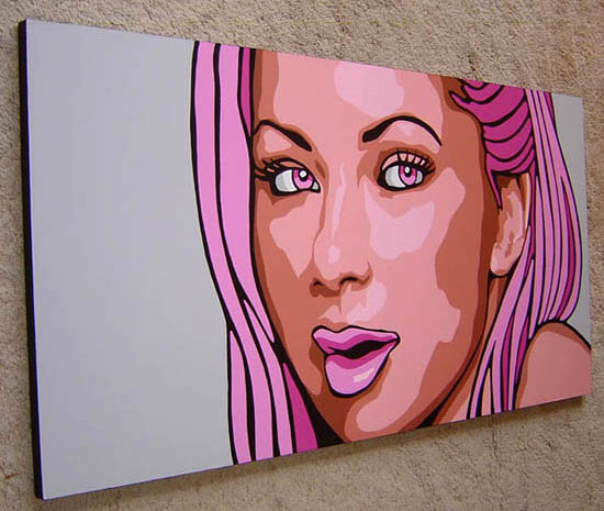 Magenta Pop Art Portrait Painting