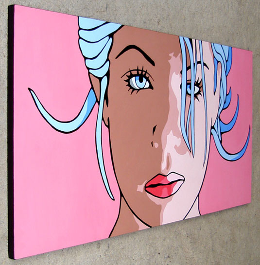 Stacii Blue Pop Art Portrait Painting