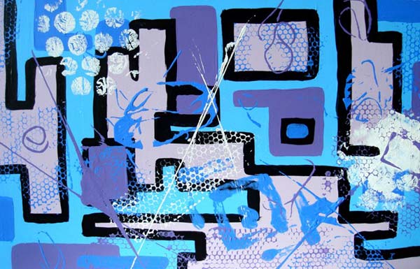 Blue & Purple Abstract Giclee Print