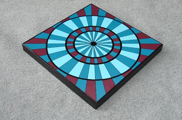 Mounted Geometric Pinwheel Print - Double Aqua