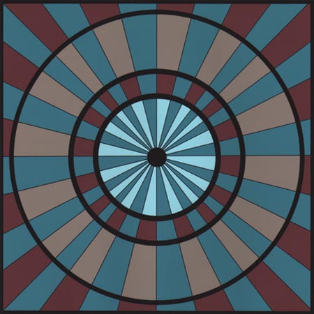 Mounted Geometric Pinwheel Print - Double Brown